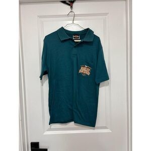 Vintage Pocket Polo y2k large Harley Davidson t shirt men's  motorcycle‎ cotton